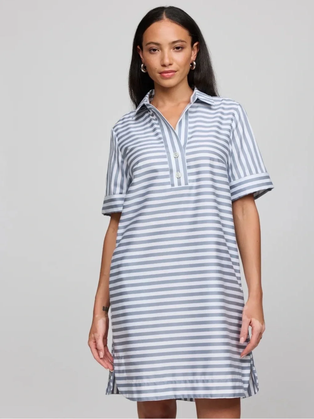 Aileen dress Striped Blue and White Polo dress,pre-owned,SZ/M